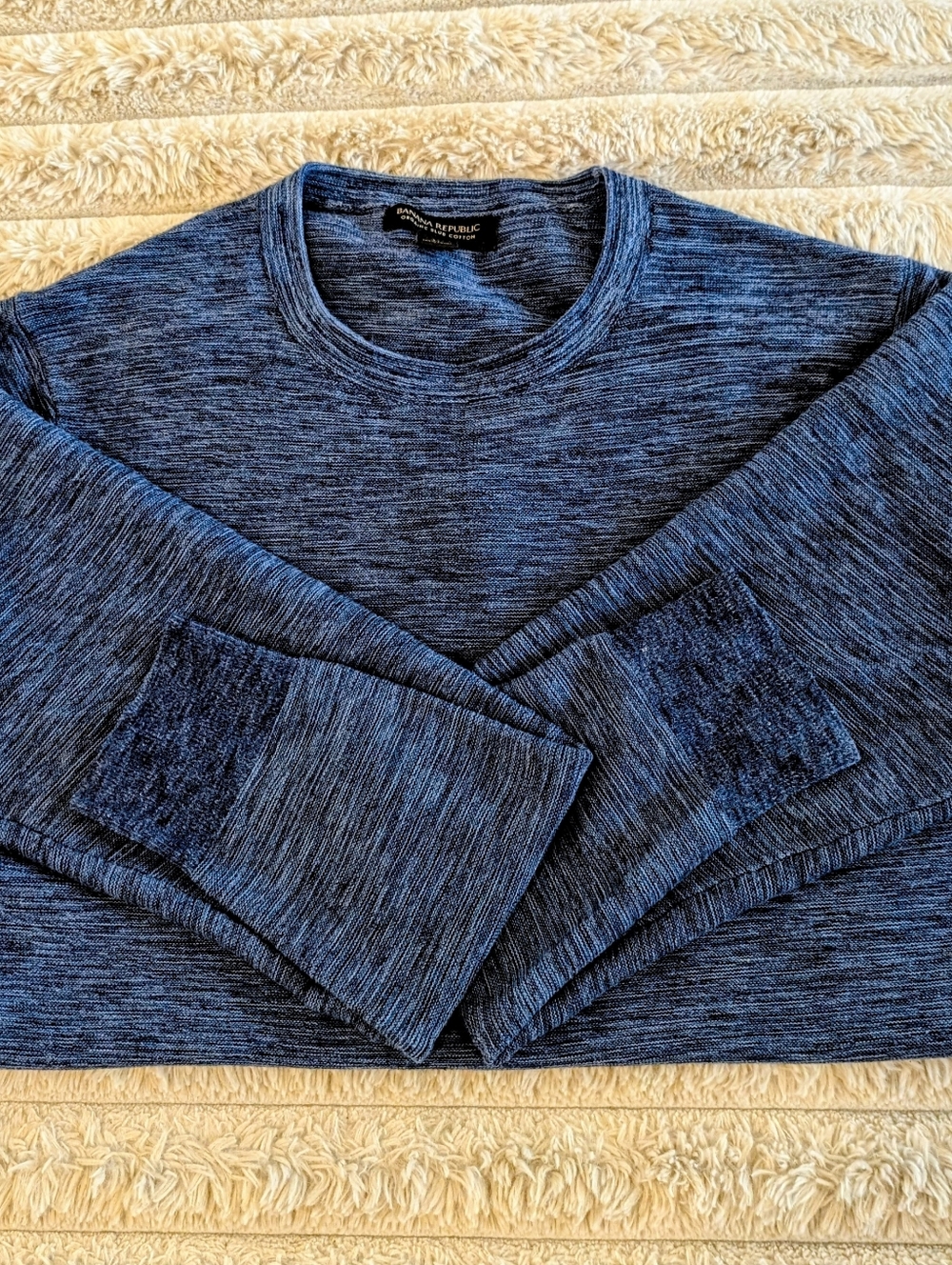Men's Banana Republic Cotton Long Sleeve Heavy Shirt - Heather Blue Size M - CB